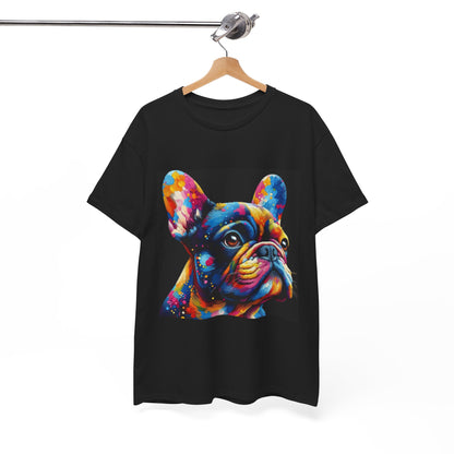 Womens Colourful French Bulldog artistic T-shirt