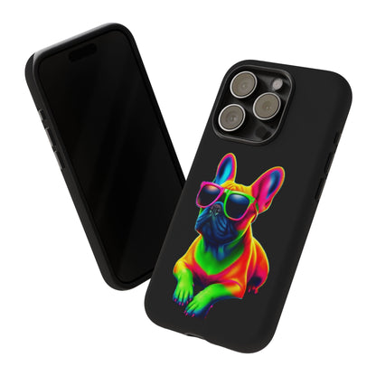 Neon French Bulldog phone case