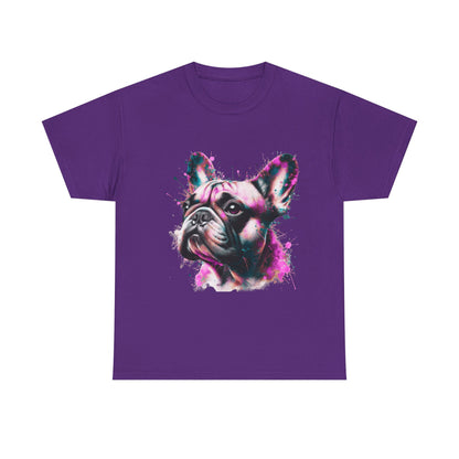 Womens Colourful French Bulldog artistic T-shirt