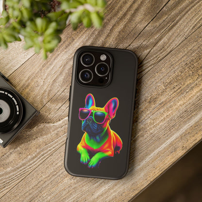 Neon French Bulldog phone case