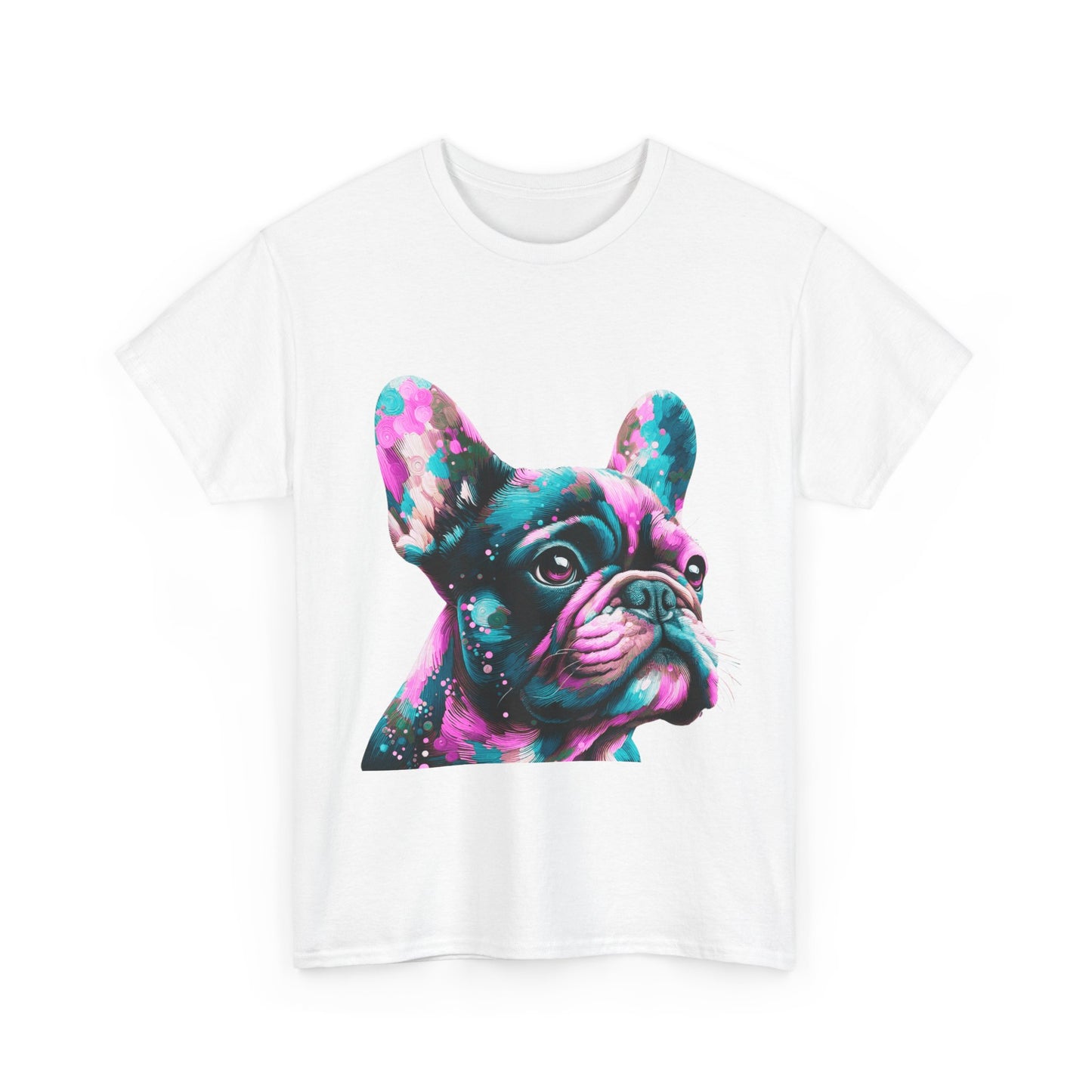 Womens Colourful French Bulldog artistic T-shirt