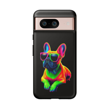 Neon French Bulldog phone case