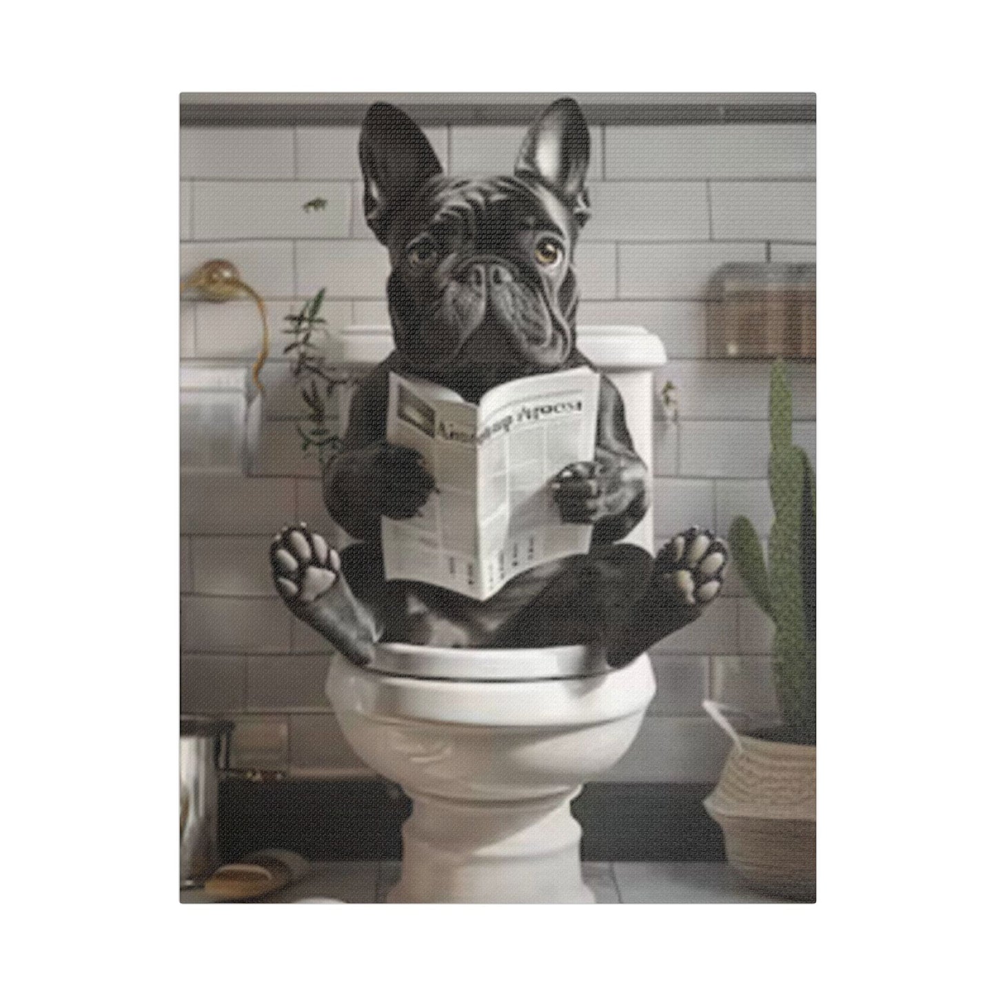 French Bulldog Bathroom Canvas