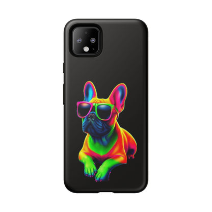 Neon French Bulldog phone case