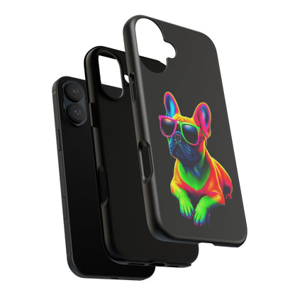 Neon French Bulldog phone case