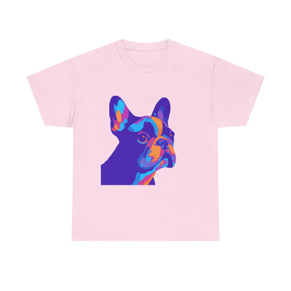 Womens Colourful French Bulldog artistic T-shirt