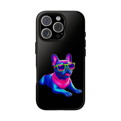 Neon French Bulldog phone case