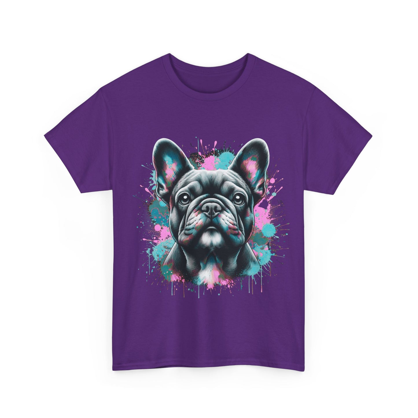 Womens Colourful French Bulldog artistic T-shirt