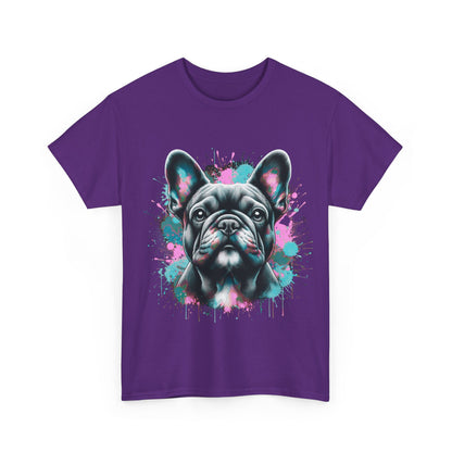 Womens Colourful French Bulldog artistic T-shirt