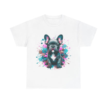Womens Colourful French Bulldog artistic T-shirt