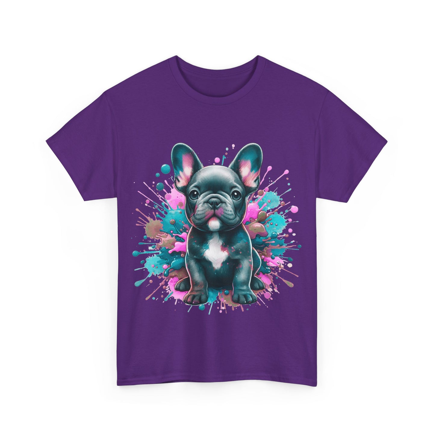 Womens Colourful French Bulldog artistic T-shirt