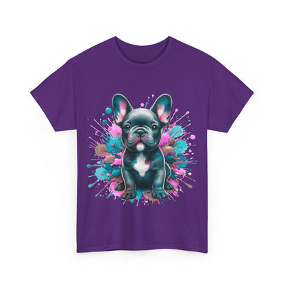 Womens Colourful French Bulldog artistic T-shirt