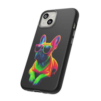 Neon French Bulldog phone case