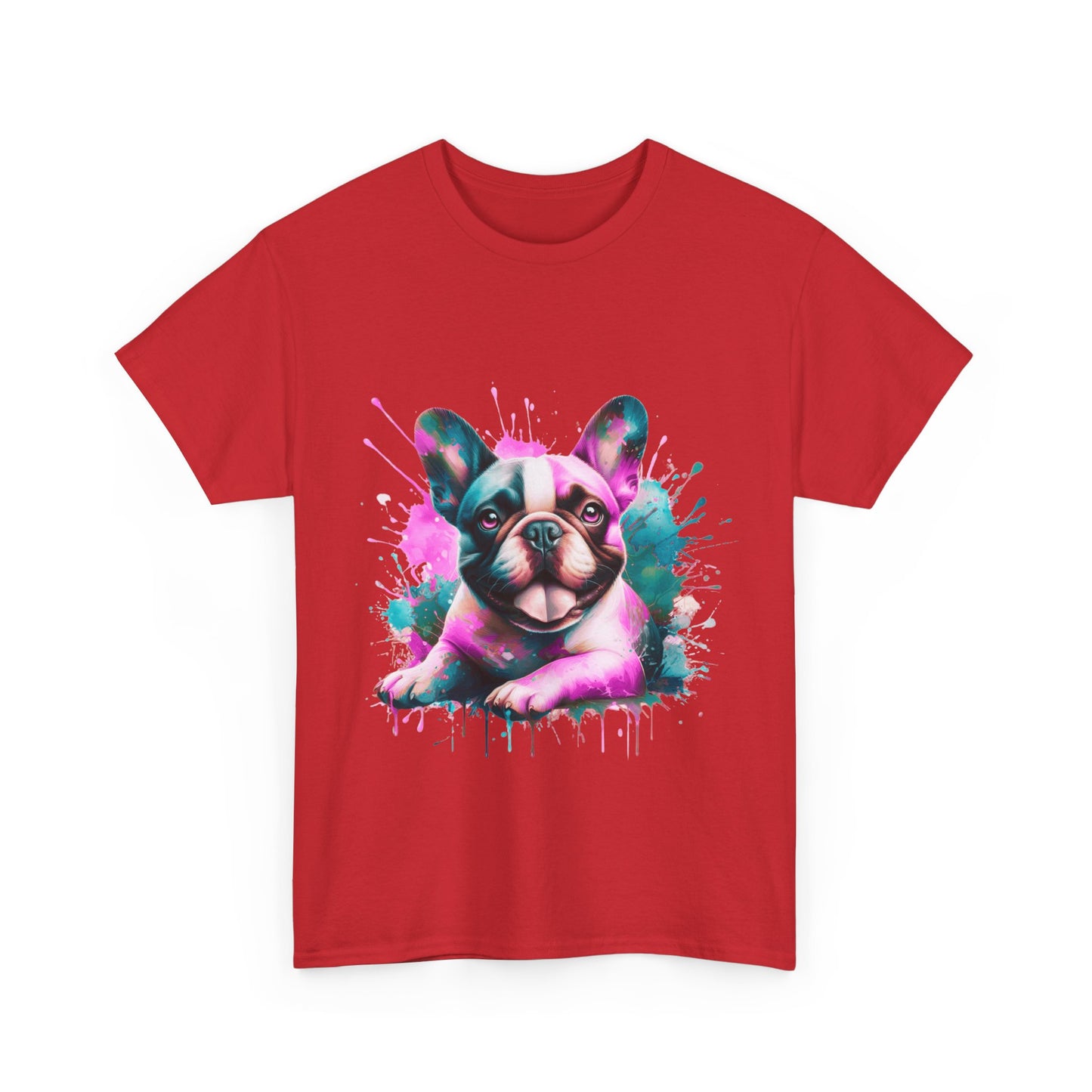 Womens Colourful French Bulldog artistic T-shirt