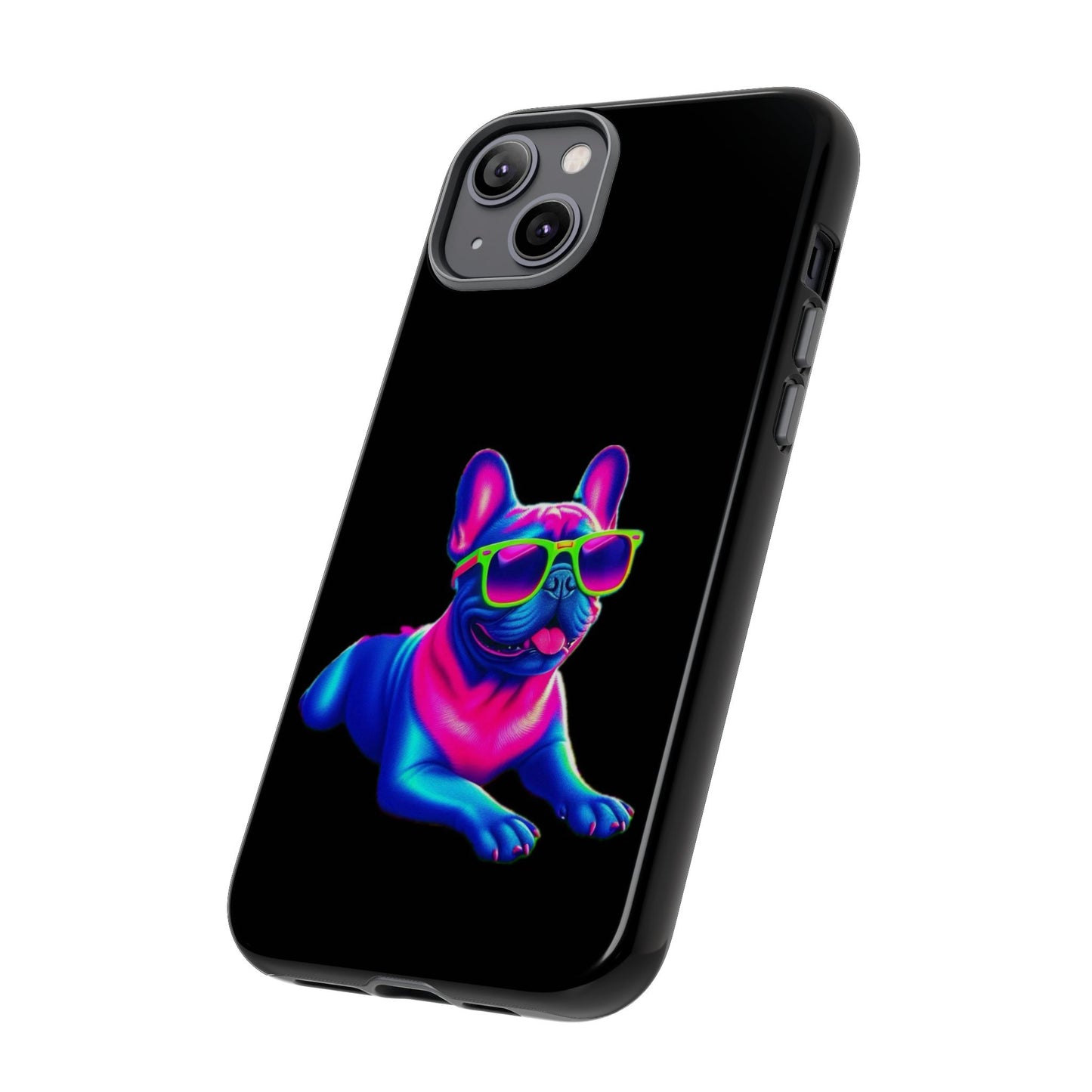 Neon French Bulldog phone case