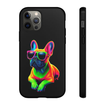 Neon French Bulldog phone case