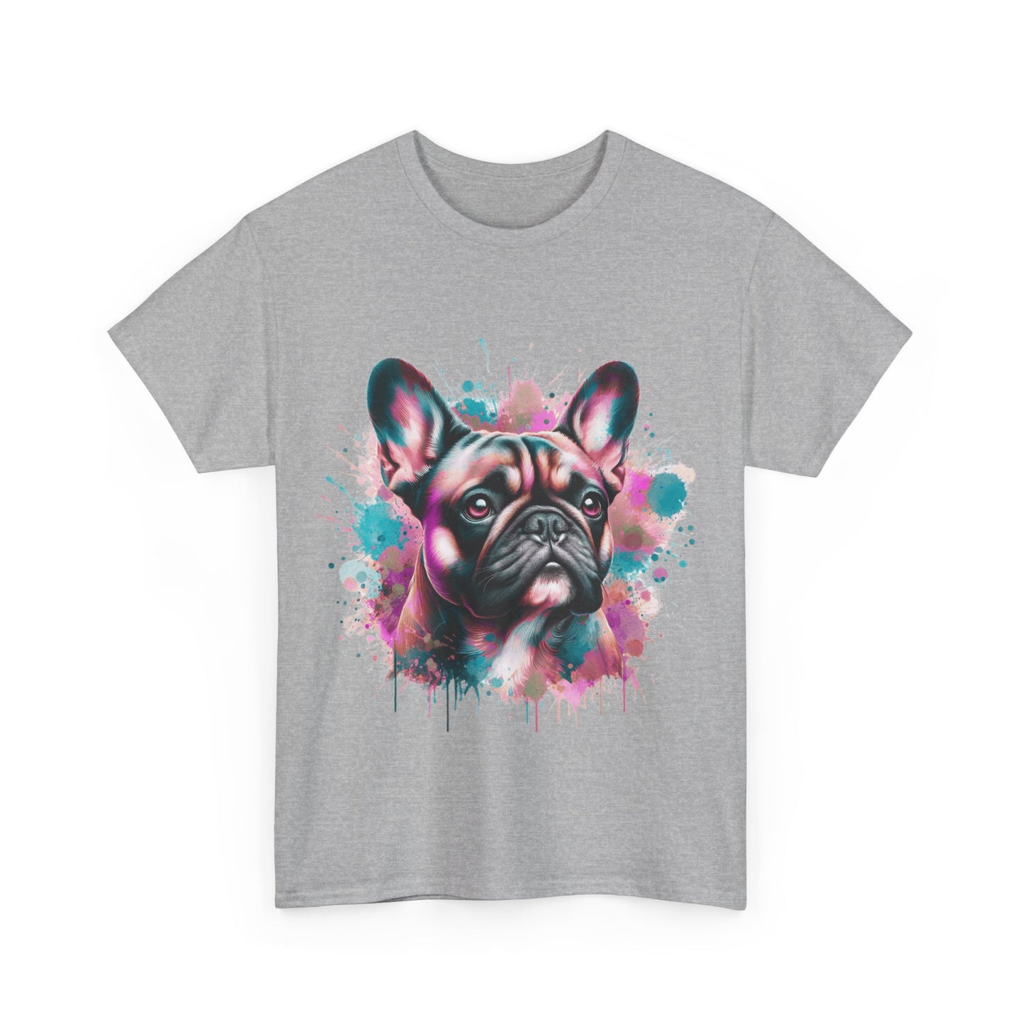 Womens Colourful French Bulldog artistic T-shirt