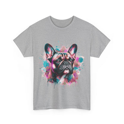 Womens Colourful French Bulldog artistic T-shirt