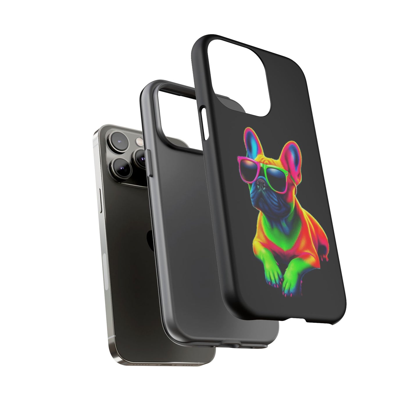 Neon French Bulldog phone case