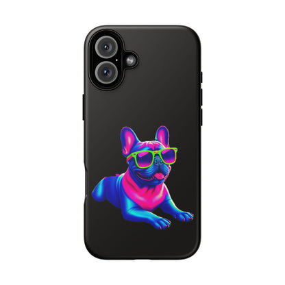 Neon French Bulldog phone case