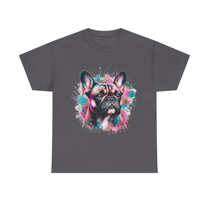 Womens Colourful French Bulldog artistic T-shirt