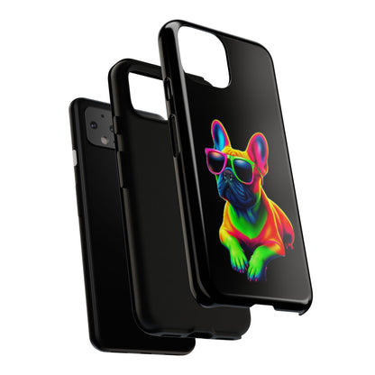 Neon French Bulldog phone case