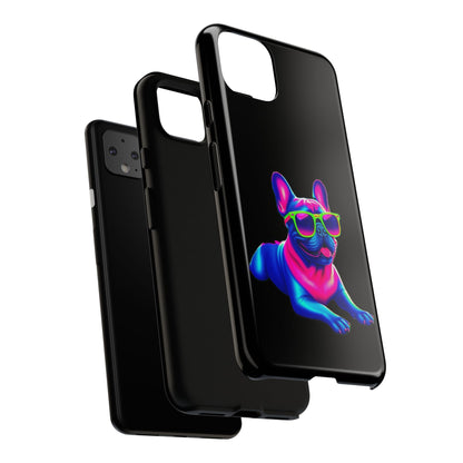 Neon French Bulldog phone case