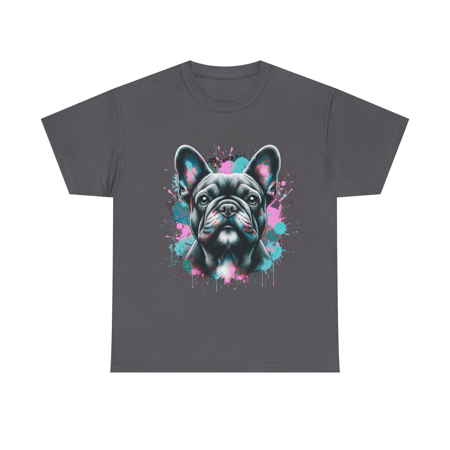 Womens Colourful French Bulldog artistic T-shirt