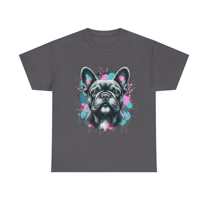 Womens Colourful French Bulldog artistic T-shirt