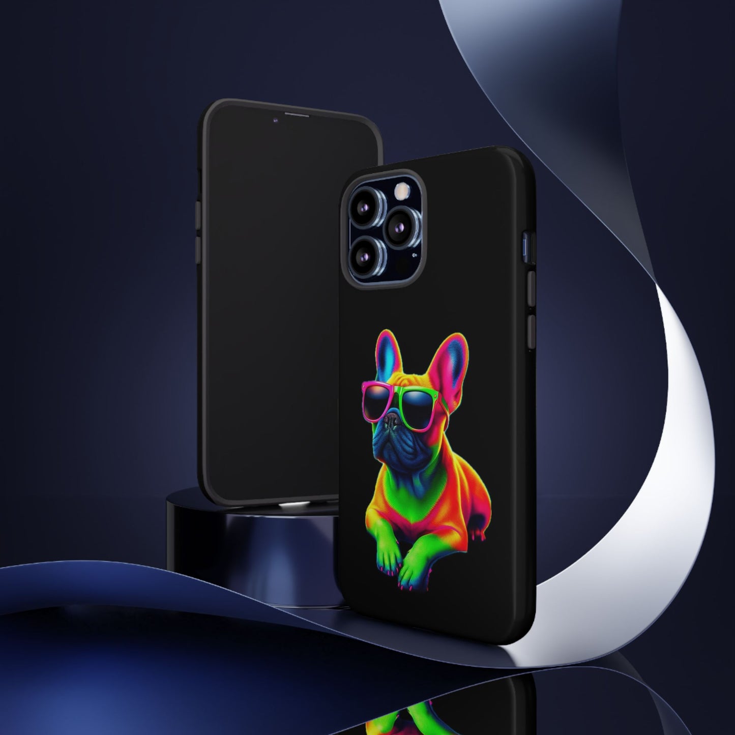 Neon French Bulldog phone case