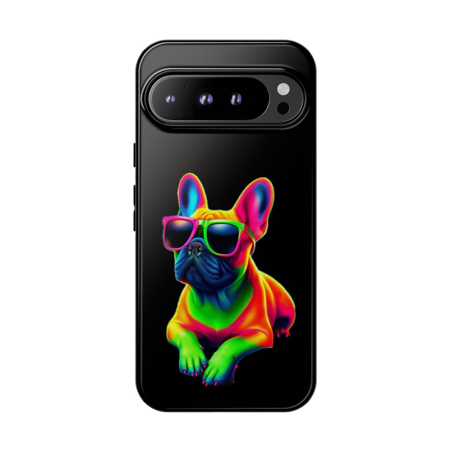 Neon French Bulldog phone case