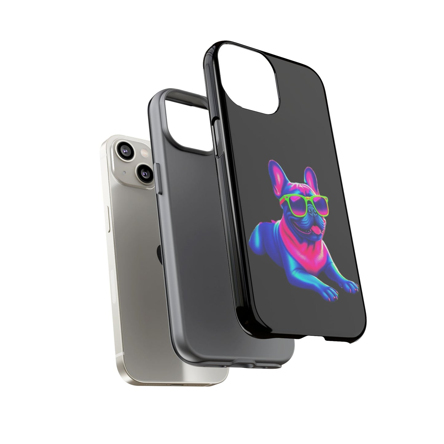 Neon French Bulldog phone case