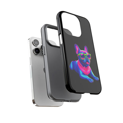 Neon French Bulldog phone case