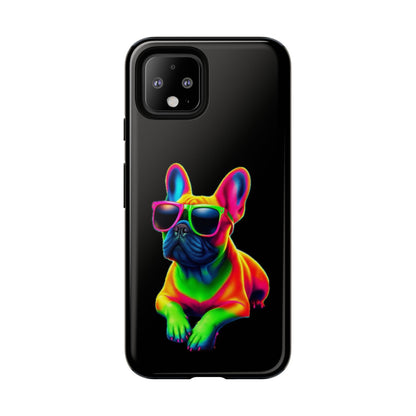 Neon French Bulldog phone case