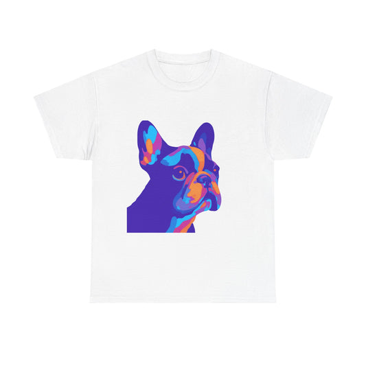 Womens Colourful French Bulldog artistic T-shirt