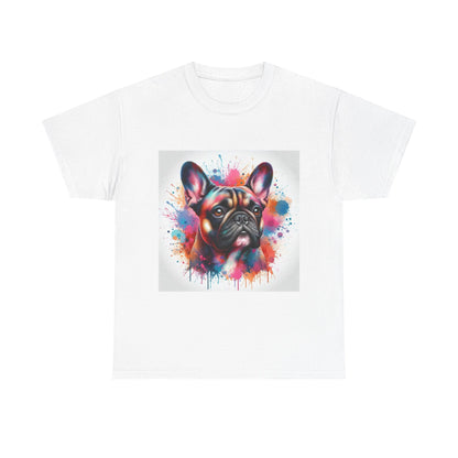 Womens Colourful French Bulldog artistic T-shirt