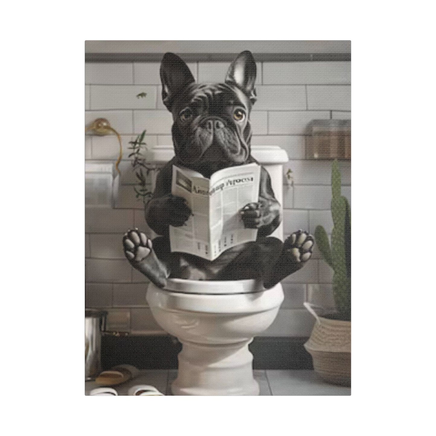 French Bulldog Bathroom Canvas