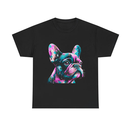 Womens Colourful French Bulldog artistic T-shirt
