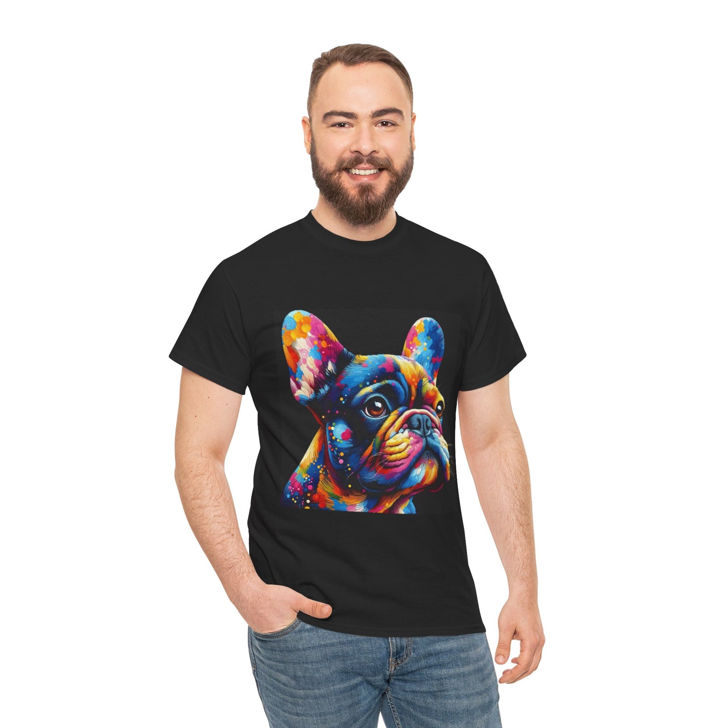 Mens Colourful French Bulldog artistic T-shirt