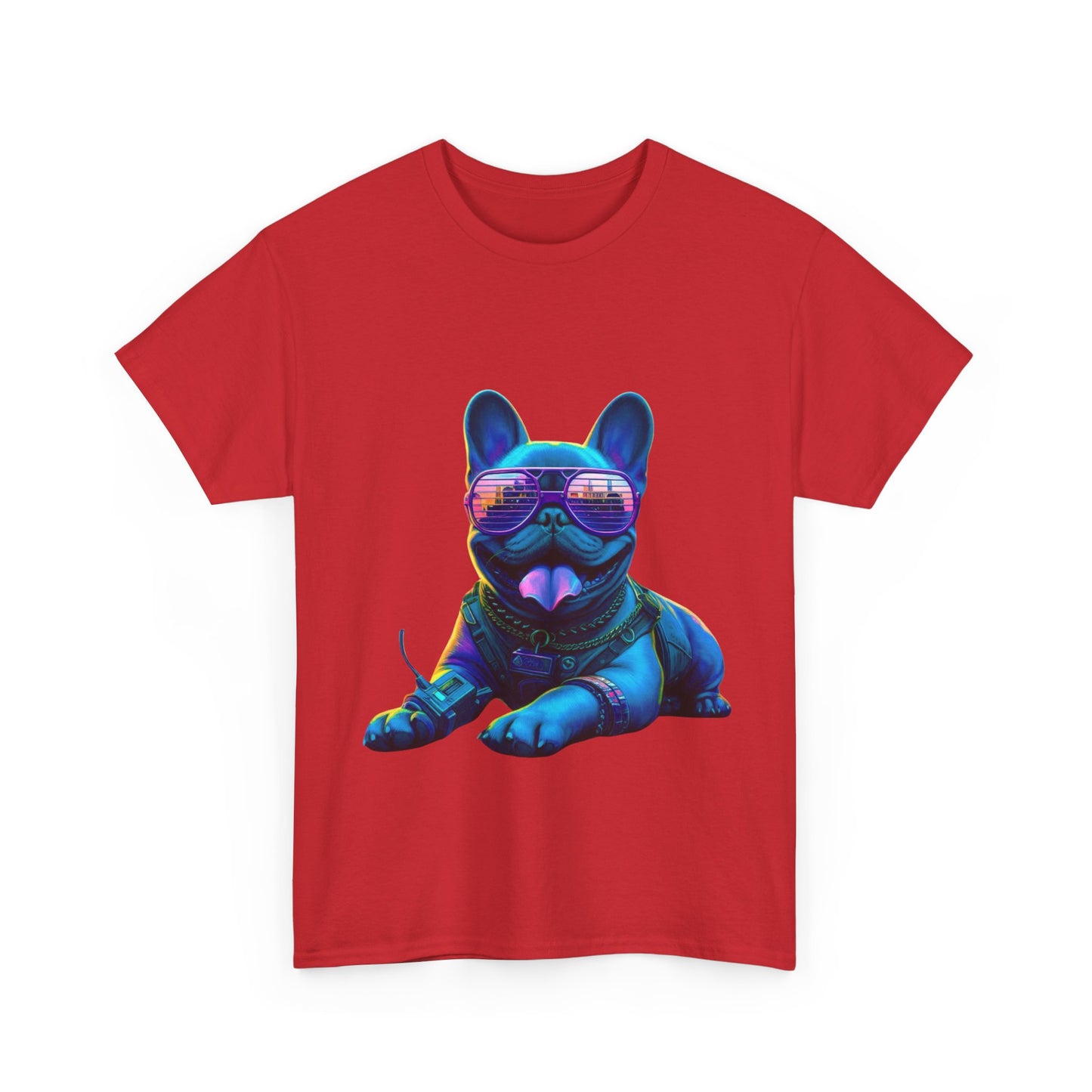 Mens neon French Bulldog T-shirt