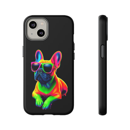 Neon French Bulldog phone case