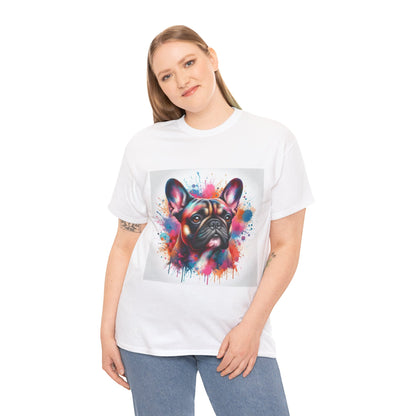 Womens Colourful French Bulldog artistic T-shirt