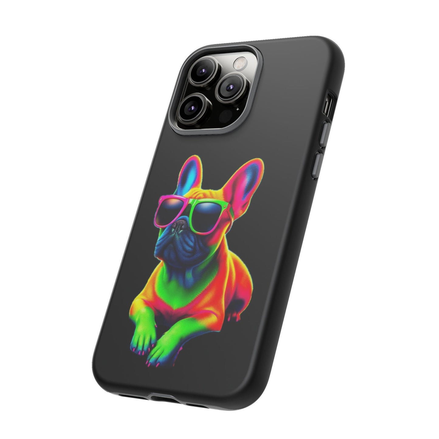 Neon French Bulldog phone case