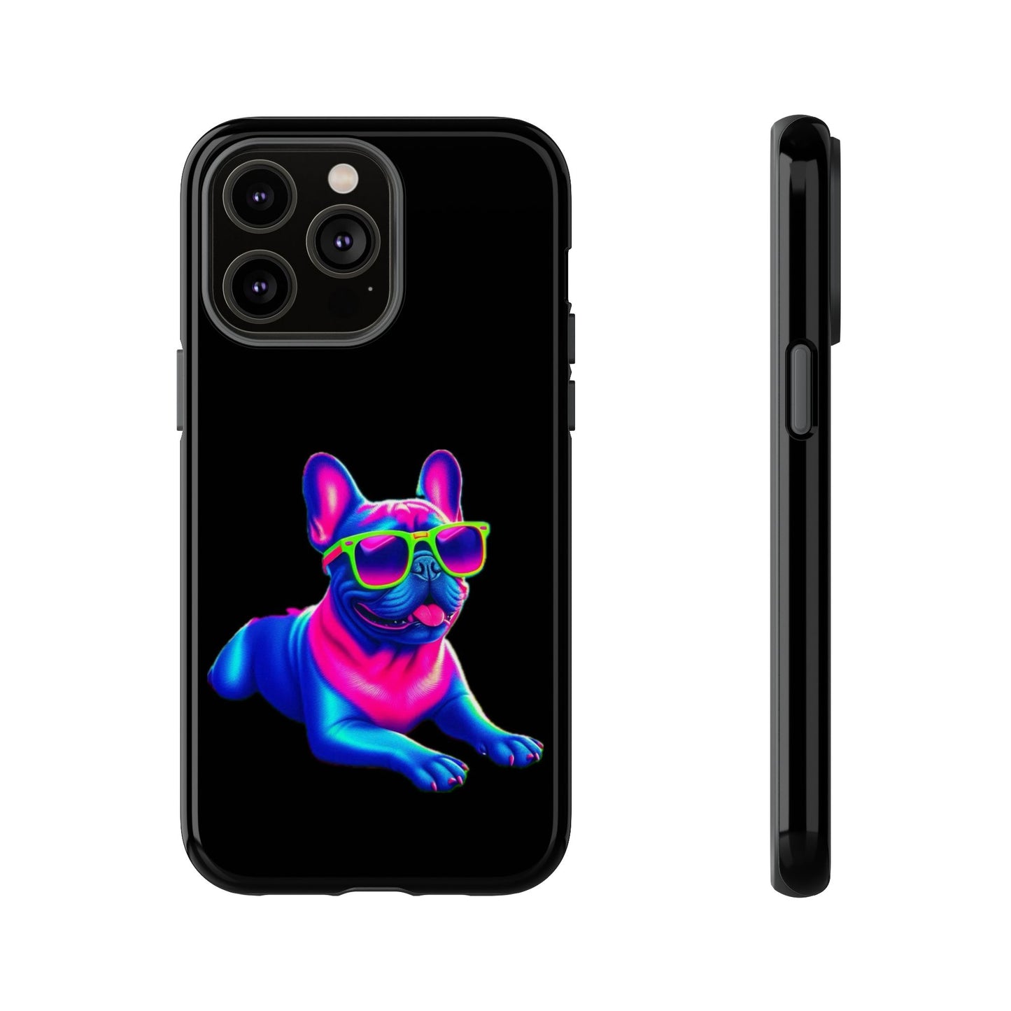 Neon French Bulldog phone case