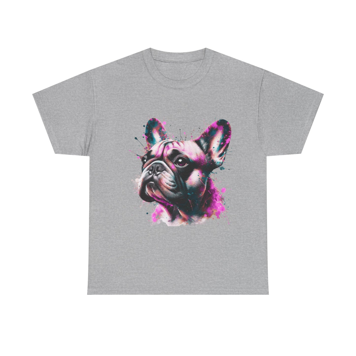 Womens Colourful French Bulldog artistic T-shirt
