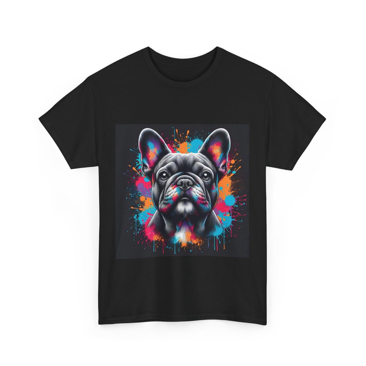 Womens Colourful French Bulldog artistic T-shirt