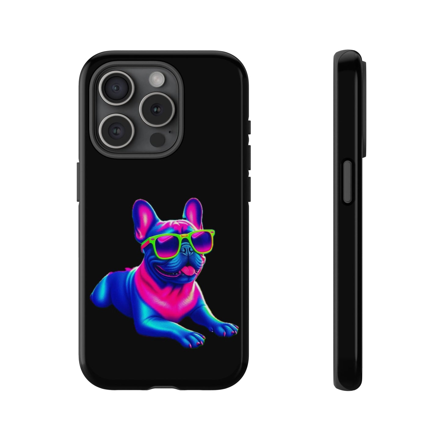 Neon French Bulldog phone case