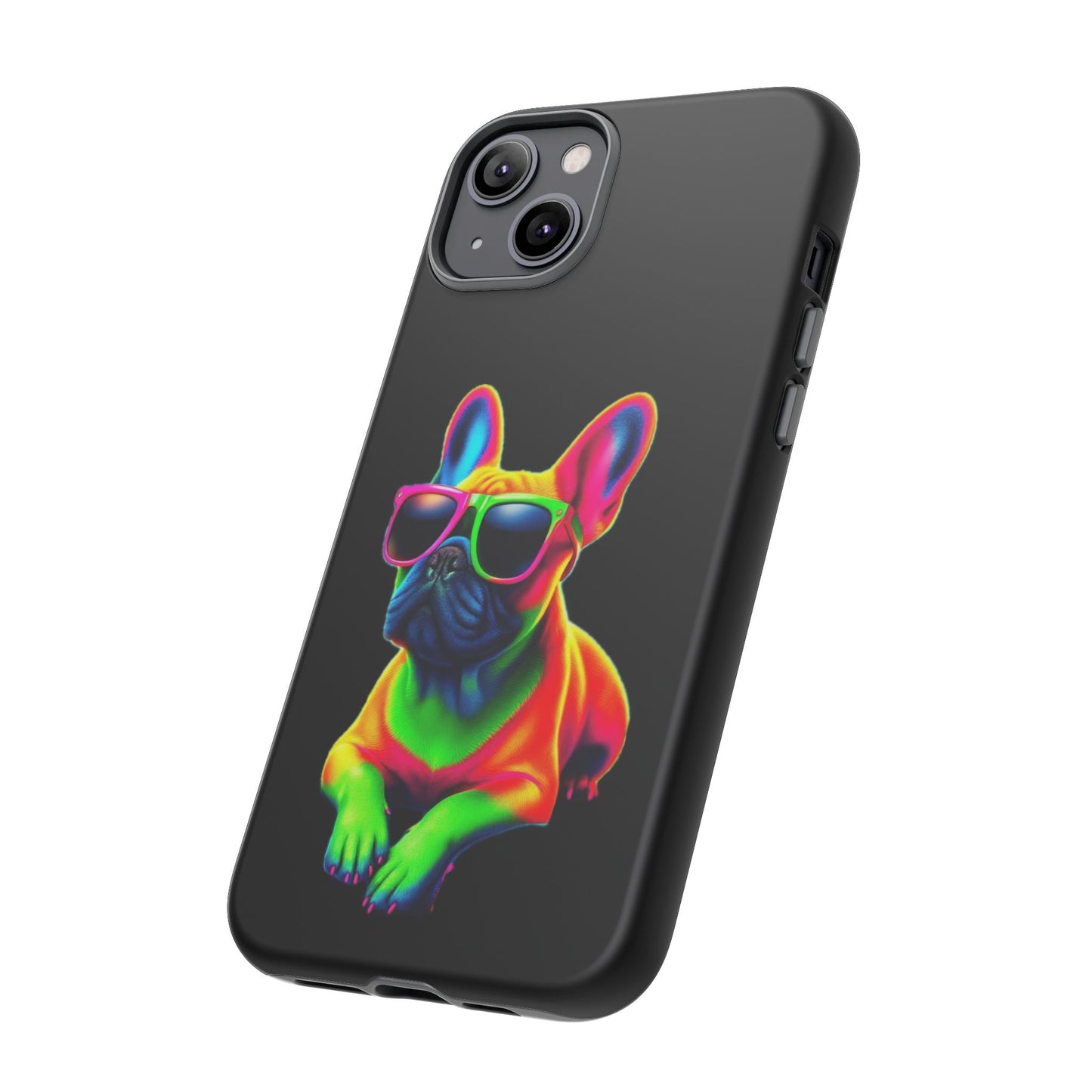 Neon French Bulldog phone case