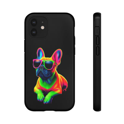 Neon French Bulldog phone case