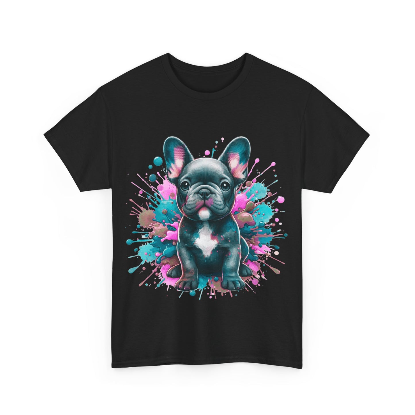 Womens Colourful French Bulldog artistic T-shirt